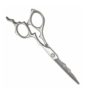 Ciseaux de coiffure pour la beauté, ciseaux à cheveux argentés, ciseaux à cheveux tranchants à lame droite en acier inoxydable - Product Image 4