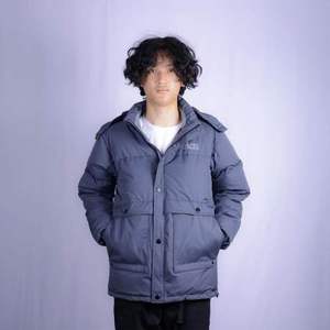 Leppa Men's Winter Cargo Jacket Waterproof Nylon Shell Vintage Print Windproof Zipper Closure Polyester-Filled Hooded Collar - Product Image 1