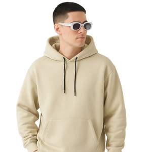 Sudadera con Capucha de Felpa para Hombre, Color Beige, 100% Algodón, Tinte Liso, Estilo Casual Urbano, Suave, con Bolsillo Tipo Canguro, Abrigada para Invierno, Prenda Superior de Moda - Product Image 1