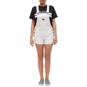 Salopette Bianca da Donna Dickies Taglia S, Traspirante in Tela con Polsini e Decorazione a Bottoni - Product Image 1
