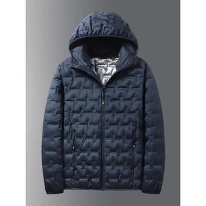 Chaqueta blanca de invierno para hombre, chaquetas acolchadas con capucha plisadas a prueba de viento con autocalentamiento, abrigos cálidos informales, ropa para hombre - Product Image 3