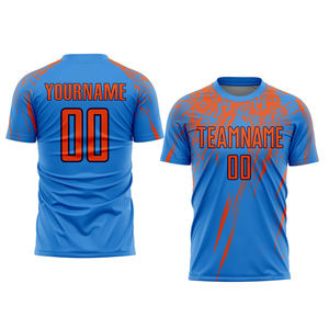 Maillot de football à manches courtes, prix bas, personnalisé, nouvelle mode, meilleur style, imperméable, motif uni, maillot de football - Product Image 1