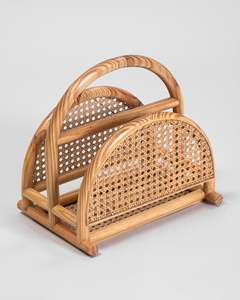 Natural Rattan <b>Magazine</b> Rack Handmade Wicker <b>Magazine</b> Holder Bamboo Newspaper Organizer Home Decor Furniture <b>Storage</b> Rack - Product Image 3