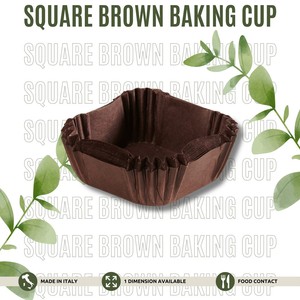 Fabriqué en Italie, personnalisable, papier sulfurisé brun carré, jetable, double paroi, recyclable, moules à cupcakes, qualité alimentaire - Product Image 3