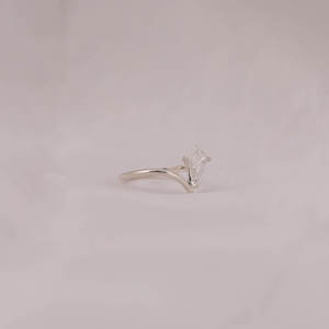 Or massif 14K Design personnalisé Unique Art Déco Portrait Cut Bague de fiançailles Cerf-volant Portrait Cut Lab-Grown Diamond Solitaire Trendy - Product Image 5