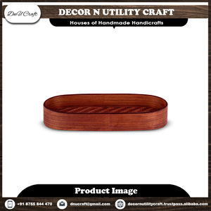 ถาดเสิร์ฟไม้ทรงรีเคลือบเงาอย่างดีสำหรับใช้ในครัว - Product Image 2