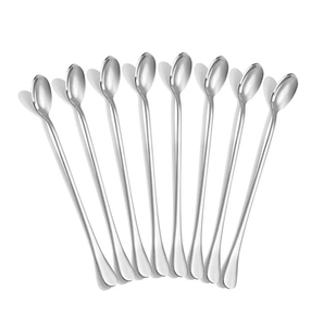 Utensilios de cocina Cubiertos Cuchara de acero inoxidable Café y vajilla Cuchara Mango largo de acero con espejo a los costos más bajos - Product Image 1