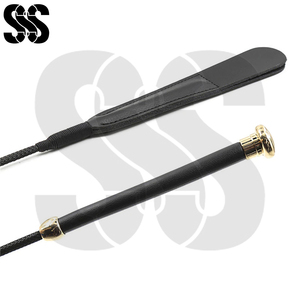 Látigo de equitación al por mayor de alta calidad con eje de fibra de vidrio/PVC y mango de cuero/PU, ligero y con agarre cómodo para entrenamiento. - Product Image 3