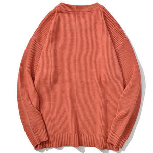 Suéter de mujer, suéteres transpirables de cuello redondo para mujer, suéter informal de colores sólidos a la moda para niña, suéter de punto suelto para mujer - Product Image 2