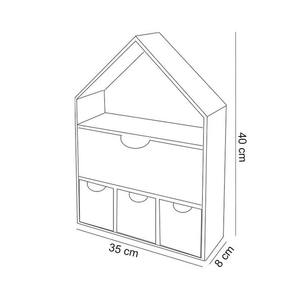 JGWOOD DESIGNS Organisateur d'épices mural en bois en forme de maison, support de rangement anti-poussière à trois niveaux - Product Image 5