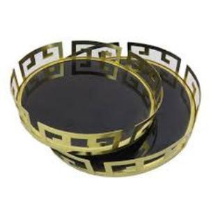 Bandeja de metal decorativa navideña chapada en oro, mesa decorativa para restaurante y decoración del hogar, bandeja de espejo de lujo - Product Image 5