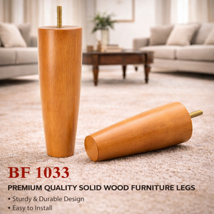 Pieds de meubles de chambre à coucher en bois massif coniques de style mi-siècle, finition naturelle, fabricant OEM sur mesure - Product Image 3