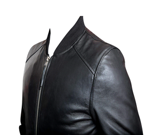 Chaqueta de invierno para hombre de American Flight, chaqueta Bomber de cuero con función cortavientos, diseño ODM, cierre de cremallera, forro de alta calidad - Product Image 5
