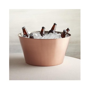 Juego de 3 cubos de hielo de vino martillado de cobre de forma redonda perfectos para almacenamiento de cerveza y botellas para beber - Product Image 4
