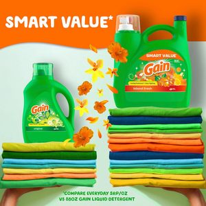Detergente Líquido para Ropa Gain + Aroma Boost, Aroma Island Fresh, 107 Cargas, 154 fl oz, Compatible con Lavadoras HE - Product Image 5