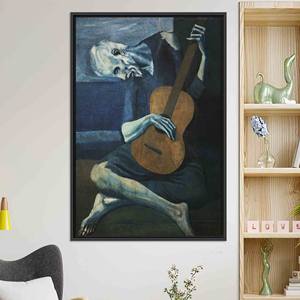 Printed Canvas Artwork: Picasso Old Guitarist Design,<b>BLACK</b> <b>FRAMED</b> CANVAS - Product Image 1
