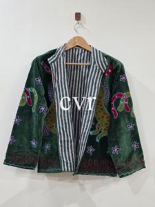 Manteau brodé en velours de style chinois avec motif animalier, col mandarin, manches longues, vêtements d'extérieur d'hiver pour adultes - Product Image 3