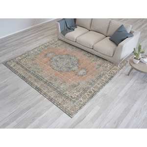 Tapis imprimé : Tapis moderne de style farmhouse vert à fleurs, antidérapant, avec poils doux - Product Image 5