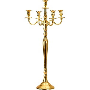 Candelabro de Aluminio de 5 Brazos Plateado para Decoración de Mesa en Bodas y Hogar - Product Image 5