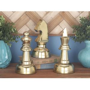 Escultura de Ajedrez de Aluminio Dorada Moderna Hecha en India Decoración del Hogar Decoración de Mesa Hotel de Lujo Restaurante hecho en India - Product Image 5
