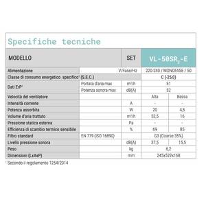 Unidad de Recuperación de Calor Entalpica Descentralizada Mitsubishi Lossnay VL-50SR2-E para Sistemas HVAC - Product Image 3