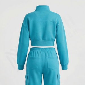 Conjunto Deportivo de Alta Calidad Hecho a Medida para Mujer, 100% Algodón, Transpirable, Color Sólido, Tendencia de Invierno, Ropa Deportiva OEM - Product Image 2