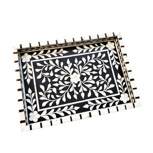 Bandeja de servicio rectangular con Incrustaciones de nácar con asas de inserción Bandeja de servicio de mesa de centro o artículos de servicio y artículos decorativos - Product Image 5