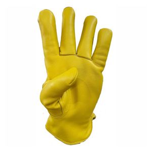 Premium Unlined Driver Gloves Grain Goatskin Leather with <b>Shirred</b> <b>Elastic</b> Back & Keystone Thumb for Construction Steel Work - Product Image 3