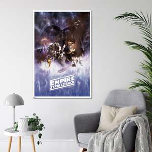 Affiche Star Wars Episode V L'Empire frappe à l'arrière, style moderne, cadre noir pour décoration murale - Product Image 5