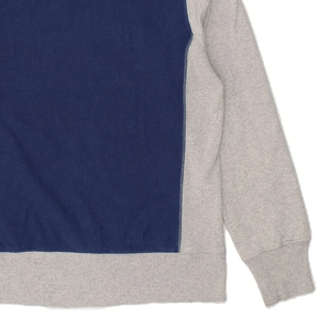 Jersey de cuello redondo de mezcla de algodón Unisex, sudadera gris azul Colourblock, ajuste holgado básico, Top bordado Technics para invierno - Product Image 6