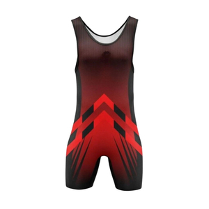 Débardeur pour homme sublimé, imprimé géométrique rouge et noir, sans manches, ajusté, vêtement de sport, évacuation de l'humidité, respirant, séchage rapide, extensible - Product Image 1
