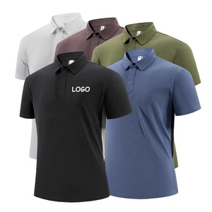 Custom Printed 100% Cotton Knit Regular Polo Shirt Slim Fit Men's Street Wear <b>Light</b> Dark Techniques Solid Pattern - Product Image 5