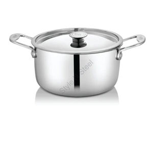 Casserole martelée en acier inoxydable de qualité supérieure avec couvercle en acier inoxydable Marmite de qualité supérieure avec design martelé - Product Image 1