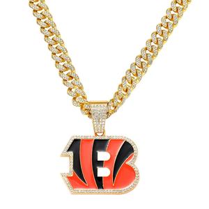 Colgante de Moissanita Cincinnati Bengals, Chapado en Oro de 14K, Accesorios de Moda Punk Hip-hop, Amuleto de Campeonato Plateado, Regalo Unisex - Product Image 1