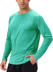 เสื้อป้องกันผดผื่นแขนยาวป้องกันแสงแดด UPF 50 + UV สำหรับผู้ชายผ้าซับลิเมตสำหรับใช้เป็น MMA แห้งเร็วน้ำหนักเบา - Product Image 2