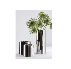 Florero de aluminio brillante hecho a mano moderno de lujo para decoración de piso de boda y hogar - Product Image 3