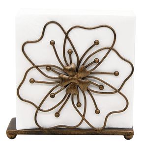 Servilletero de Metal Dorado con Forma de Flor, Elegante Accesorio de Mesa para el Hogar, Eventos, Fiestas y Regalos, Procedente de la India - Product Image 1