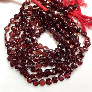 ลูกปัดรูปเหรียญโกเมนแบบเหลี่ยมเพชรพลอย LT-203อัญมณีสีแดงธรรมชาติขนาด6.5-7มม. สว่านแนวตั้ง9นิ้วสำหรับสร้างสรรค์ - Product Image 5