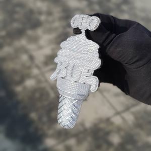 จี้ตัดแบบเจ้าหญิงฮิปฮอปชุบทองสีเหลือง10K พร้อมจี้เพชรโมอิส1กะรัตดีไซน์แฟนซีเป็นหินหลัก - Product Image 3