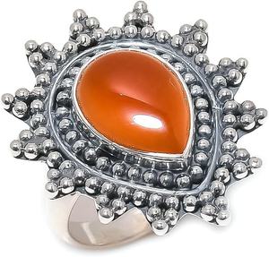 Cornaline pierre précieuse meilleur Design classique solide 925 en argent Sterling à la main bague bijoux 925 timbre en argent Sterling bague bijoux - Product Image 1