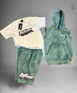 2025 Custom Logo Two Piece Summer <b>Men</b> <b>Shorts</b> Sets Cotton Casual Wear Breathable Tracksuit <b>t</b> <b>Shirt</b> <b>and</b> <b>Short</b> Set for <b>Men</b> - Product Image 2