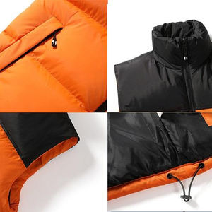 Gilet d'hiver léger imperméable respirant à fermeture éclair sur le devant en polyester personnalisé avec logo extérieur - Product Image 3