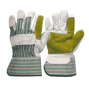 Heavy-Duty Cowhide Split Leather Rigger Gloves Cotton Lining <b>Gun</b> Palm Abrasion <b>Heat</b> Resistant Reinforced for Personal Safety - Product Image 5