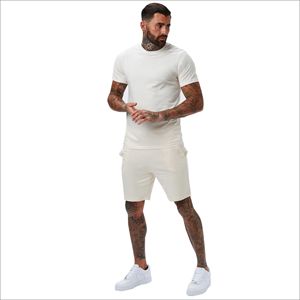 Conjunto de 2 Piezas para Hombre, Estilo Hip Hop, Corte Holgado, 100% Algodón, Logotipo Personalizado, Color Sólido, Camiseta y Pantalones Cortos Estampados - Product Image 6