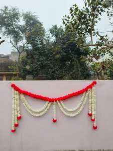 ประดิษฐ์Mogra Marigold GarlandอินเดียToranงานแต่งงานตกแต่งฉากหลังDiwali Decor Varalakshmi Poojaวันตาย Dholki - Product Image 4