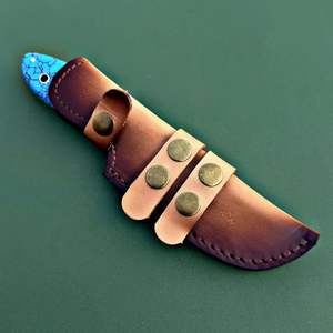 Cuchillo de Caza de Acero de Damasco 2024 Hecho a Mano con Acero con Alto Contenido de Carbono, Encuentra un Icono Similar, Venta al por Mayor, Mango Verde Hecho a Mano, Funda Fina - Product Image 6