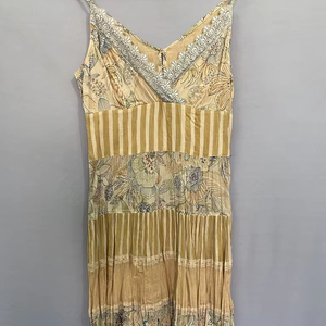 ชุดเดรสปาร์ตี้ยาวสำหรับผู้หญิงชุดเดรสยาวแขนสั้นหรูหราสำหรับผู้หญิงชุดลำลองยาวพิมพ์ลายบล็อคราคาดีที่สุดซักได้ - Product Image 1