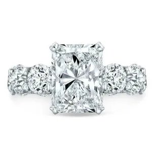 แหวนเพชรโมอิสสีเงิน925สไตล์วินเทจตัดสวยงามสำหรับวันครบรอบแต่งงานหรืองานหมั้นมีเอกลักษณ์และแฟนซี - Product Image 4