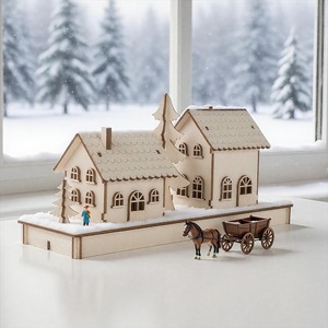 Ornement en bois peint à la main, qualité supérieure, écologique, style moderne, design Art Déco, forme de fleur, décoration de table, vente chaude - Product Image 5