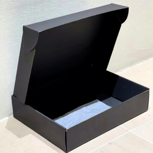 Boîtes rigides noires personnalisées en gros, boîtes en papier pliables utilisées pour l'expédition <span class=keywords><strong>et</strong></span> le courrier, avec logo, utilisées pour le commerce électronique - Product Image 1